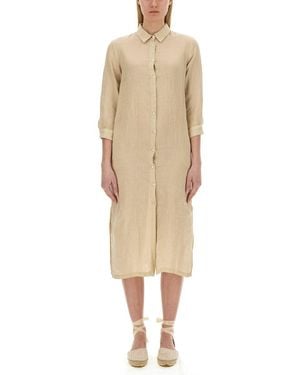 120% Lino Shirt Dress - Natural