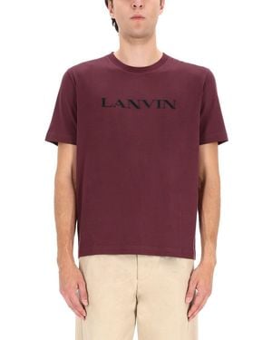 Lanvin T-Shirt With Logo - Purple