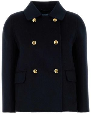 Prada Midnight Wool Blend Coat - Black