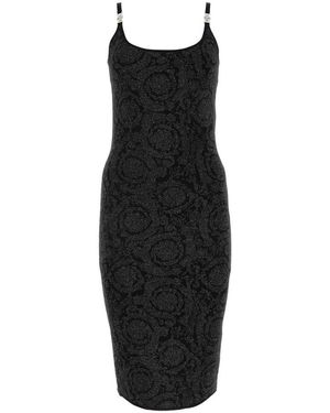 Versace Stretch Viscose Blend Dress - Black