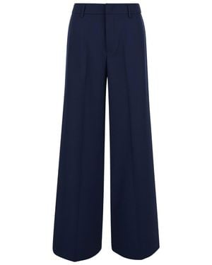 PT Torino Blue Wide Leg Pants In Polyester Woman