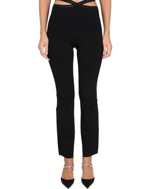 T By Alexander Wang Cross Leggings With Logo - Black