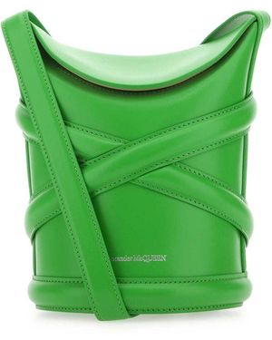 McQueen The Curve Bucket Bag - Green