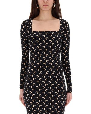 Marine Serre Long-sleeved Top - Black