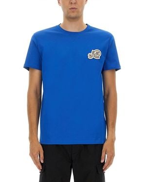 Moncler T-Shirt With Logo - Blue