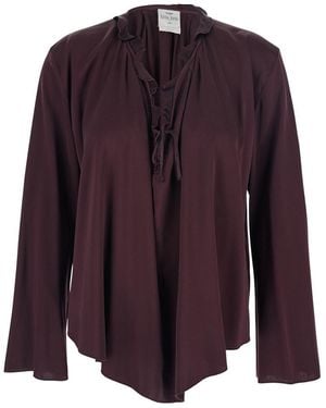 Forte Forte Bordeaux Blouse With Drawstring - Purple