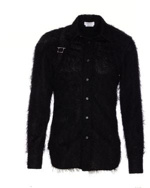 McQueen Shirt With Fringes - Black