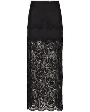 Rabanne Long Lace Skirt - Black