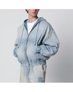Amiri Light Washed Denim Bomber Jacket - Blue