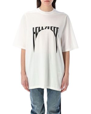 Rick Owens Graphic Print Oversized Cotton T-Shirt - White