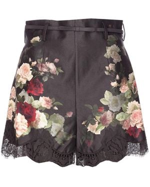 Zimmermann Hypnotic Lace Trim Shorts - Gray