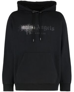 Palm Angels Hooded Cotton Sweatshirt - Black