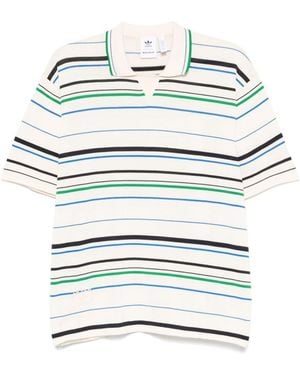 adidas Originals Cotton Blend Knitted Polo Shirt - White