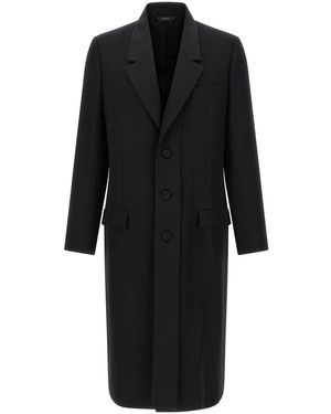 Fendi Crepe Wool Coat - Black