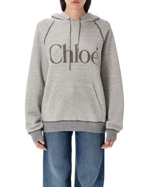 Chloé Oversized Logo Hoodie - Gray