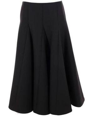 Valentino Garavani Crepe Couture Virgin Wool-Silk Skirt - Black