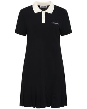 Miu Miu Cotton Mini Dress - Black