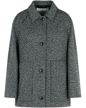 Closed Melange Gray Wool Blend Coat