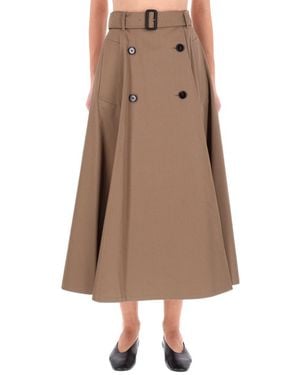 Burberry "brenda" Midi Skirt - Natural