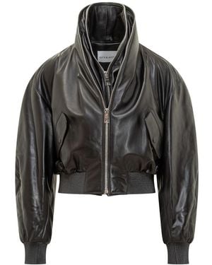 Givenchy Leather Bomber Jacket - Black