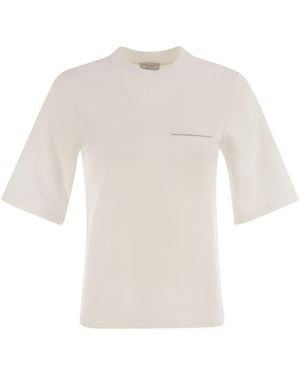 Peserico Cotton Blend Jersey T-Shirt - White