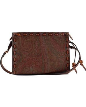 Etro Arnica 1984 Paisley Pouch With Threading - Brown