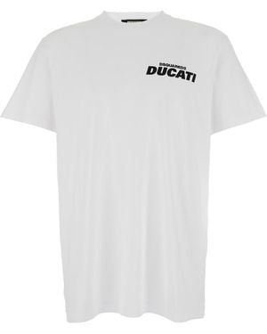DSquared² 'Ducati X D2' T-Shirt With Logo On The Front - White