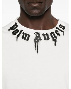 Palm Angels Neck Logo Reg Tee - Black