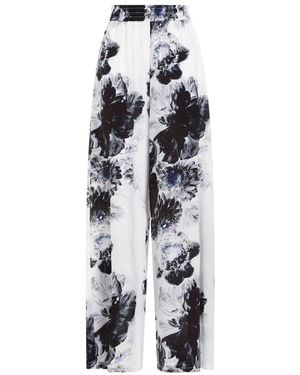 McQueen Luxurious High-Rise Silk Pants For - Black