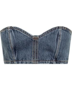 Monot Denim Headband Top - Blue