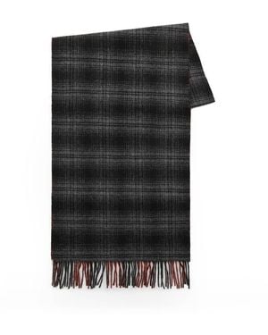 Woolrich Double Wool Check Scarf - Black