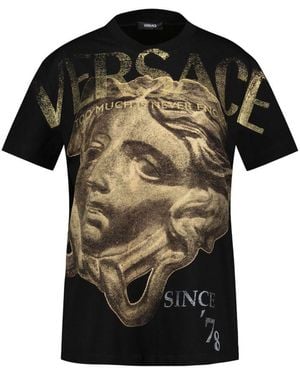VERSACE｜SHORT-SLEEVED ROUND NECK T-SHIRTS (BAROCCO SILH Outline Barocco T-Shirt | VERSACE US