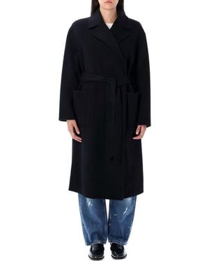 Polo Ralph Lauren Double-Faced Wool Wrap Coat - Black