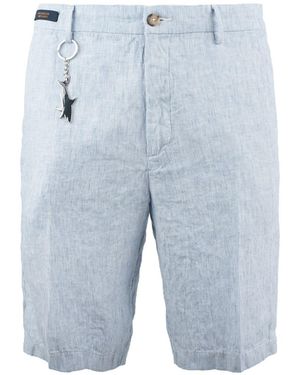 Paul & Shark Striped Linen Bermuda Shorts - Blue