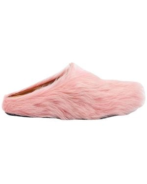 Marni Long Hair Fussbett Sabot - Pink