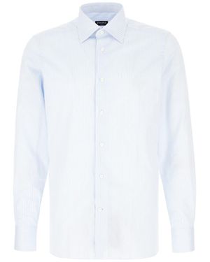 ZEGNA Embroidered Poplin Shirt - White