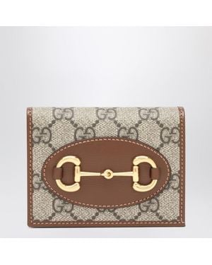Gucci Brown Horsebit 1955 Card Holder - Metallic