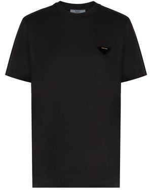 Tシャツ・カットソー PRADA BLACK COTTON JERSEY VEST Cotton jersey T-shirt in black - Prada | Mytheresa