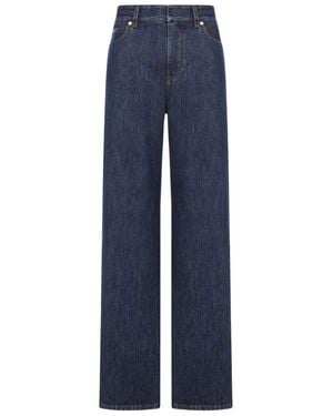 Fendi High-Waisted And Straight Leg Five-Pocket Jeans - Blue