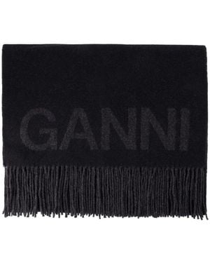 Ganni Scarves & Wraps - Black