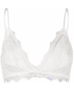Anine Bing Lace Bra With Trim Ivory - White