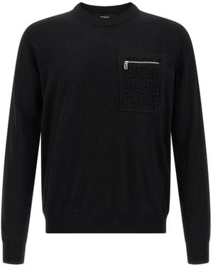 Fendi Ff Pocket Sweater - Black