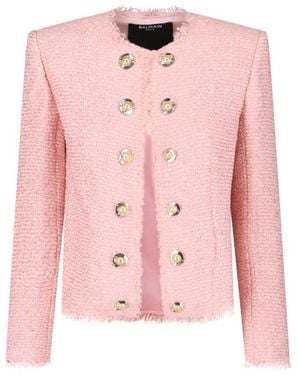 Balmain Sequin Tweed Jacket - Pink