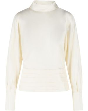 Rohe 'Tuxedo' Cream Silk Blouse - White
