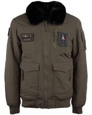 Aeronautica Militare Pilot Jacket With Removable Collar - Green