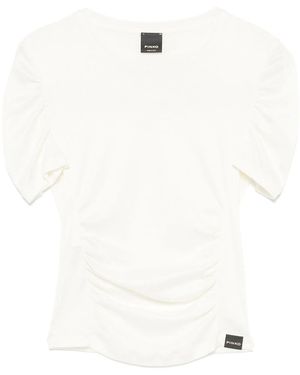 Pinko Martello Ruched-Detailing T-Shirt - White