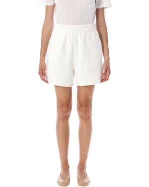 Anine Bing Kam Framed Monogram Sweatshort - White