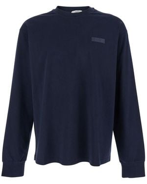 Givenchy Long-Sleeved T-Shirt With Chest Logo Patch - Blue