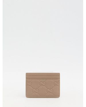 Gucci Gg Emblem Card Case - Natural