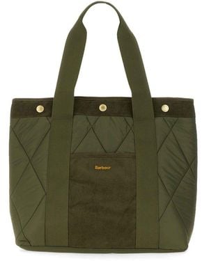 Barbour Tote Bag With Logo - Green